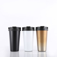 Custom Logo Reusable Insulated Stainless Steel Vacuum Travel Coffee Tumbler Cups with Silicone Lid
